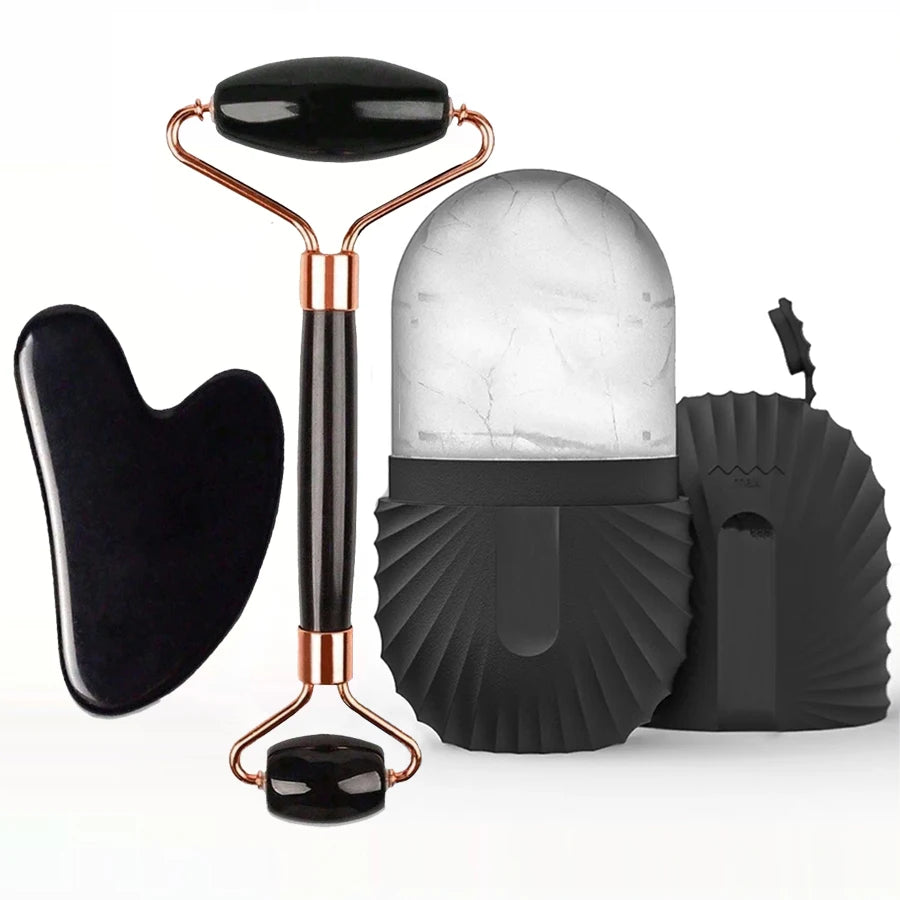 Ice Face Roller & Gua Sha Skincare Set