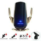 VIKEFON 15W Wireless Car Charger Mount Automatic Phone Holder for iPhone Samsung Fast Charging Magnetic Infrared Induction