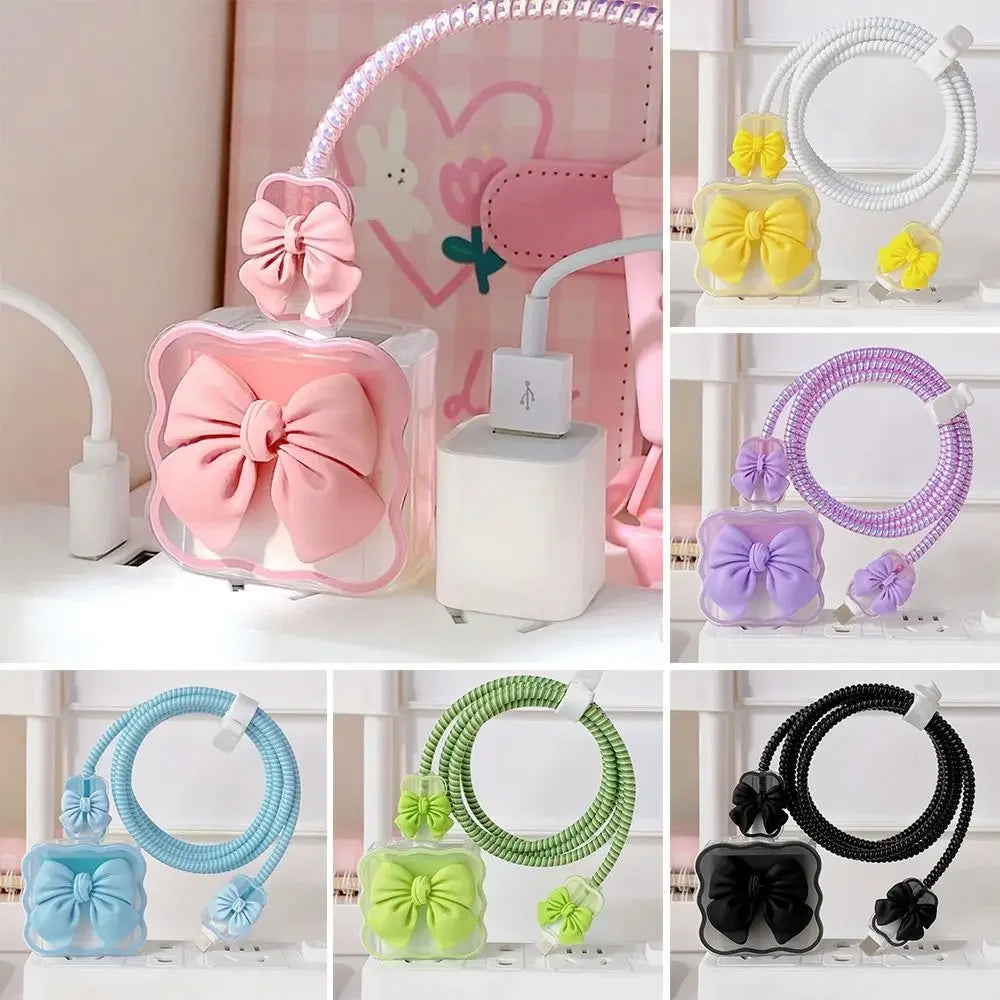 Charger Protector Cable Organiser for IPhone 15 14 11 13 18W 20W Charging Protection Cover Data Cable Management Cord Winder Kit