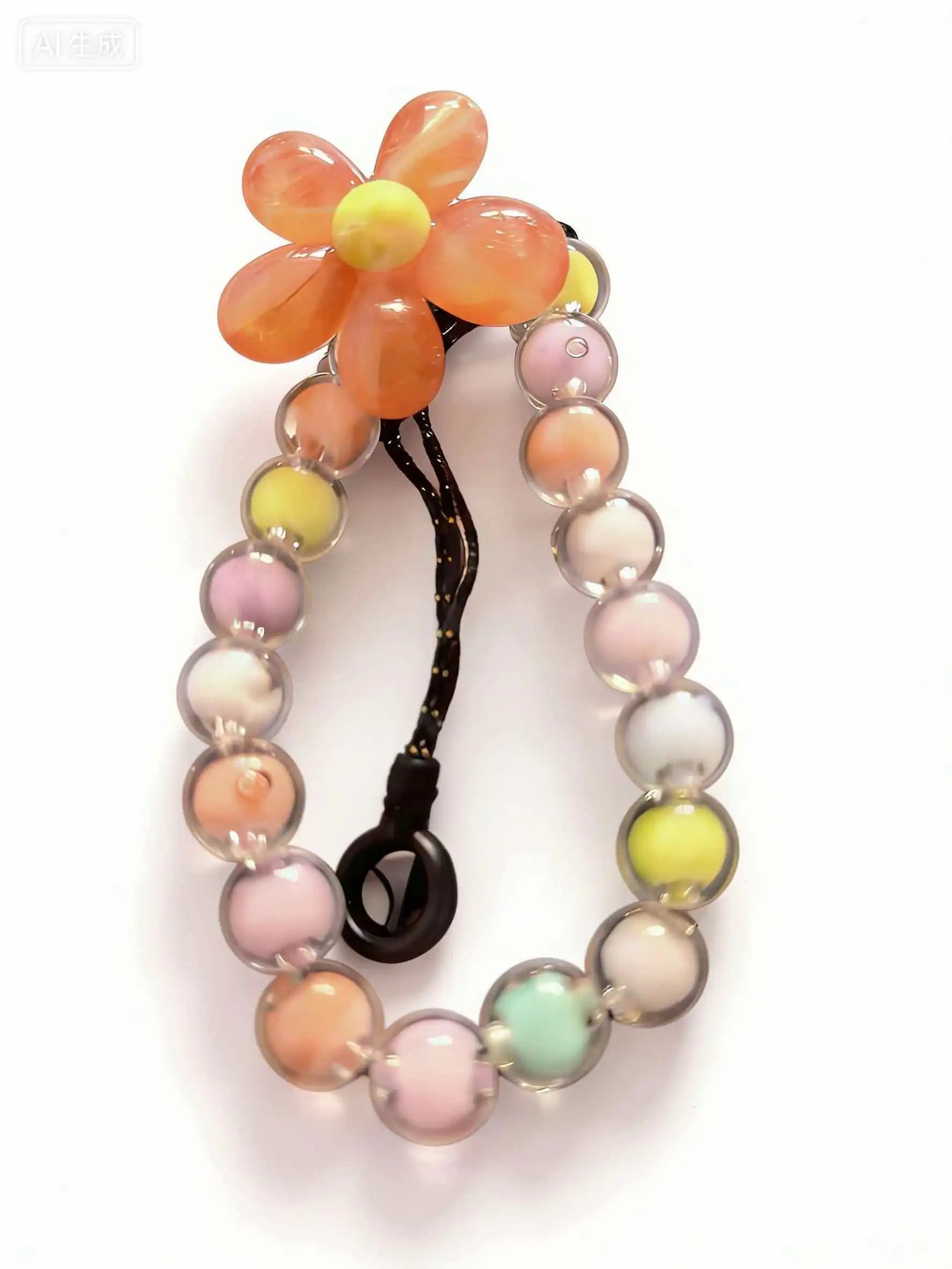 Colorful Macaron Bead Phone Lanyard