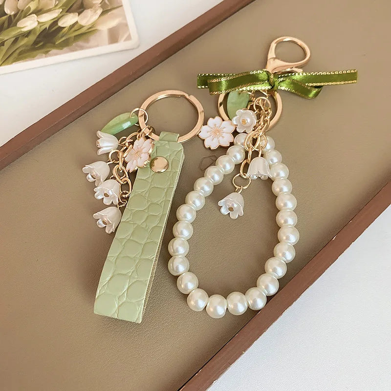 Lily of the Valley Flower Keychain for Women
