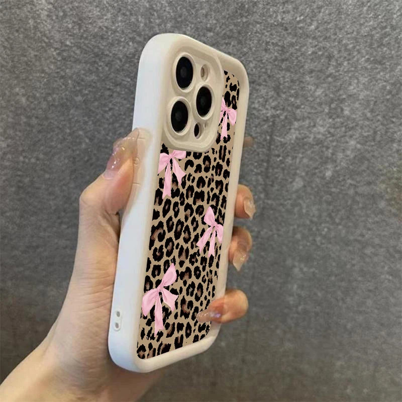 Leopard Print Bow iPhone Case – Shockproof