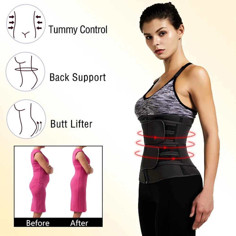 Unisex Waist Trainer Slimming Body Shaper Fitness Belt Sport Girdle Sweat Trimmer Workout Cincher Shapewear for Weight Loss Fat Burning