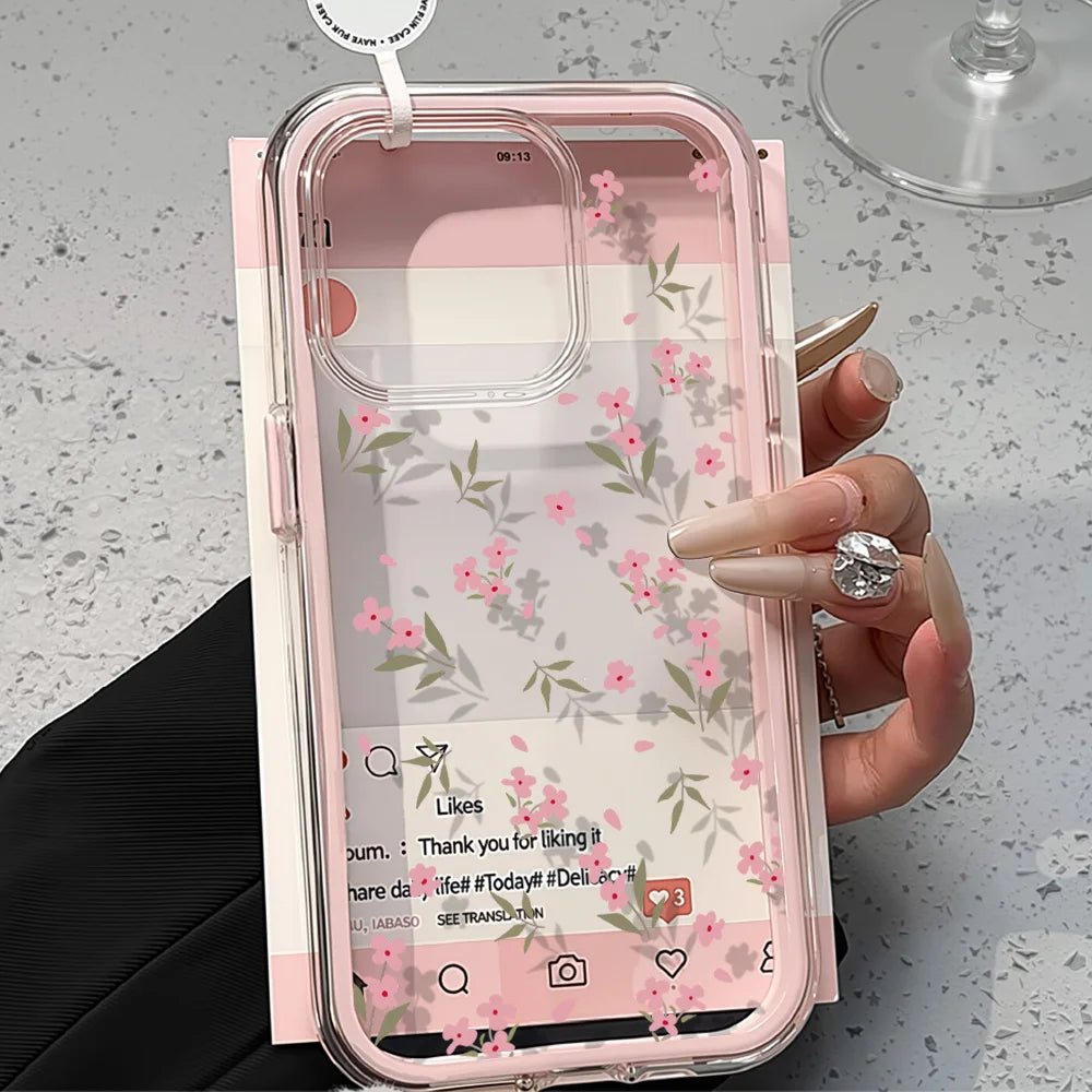 Transparent Flower Silicone iPhone Case