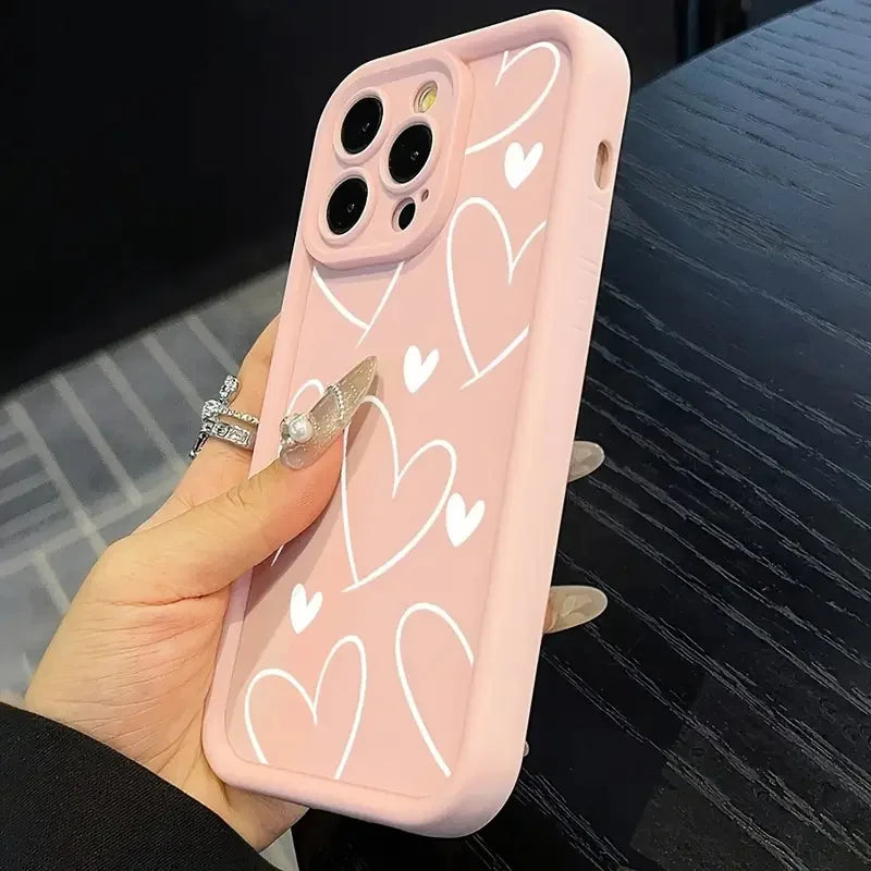 Pink Heart-Shaped Cute iPhone Case