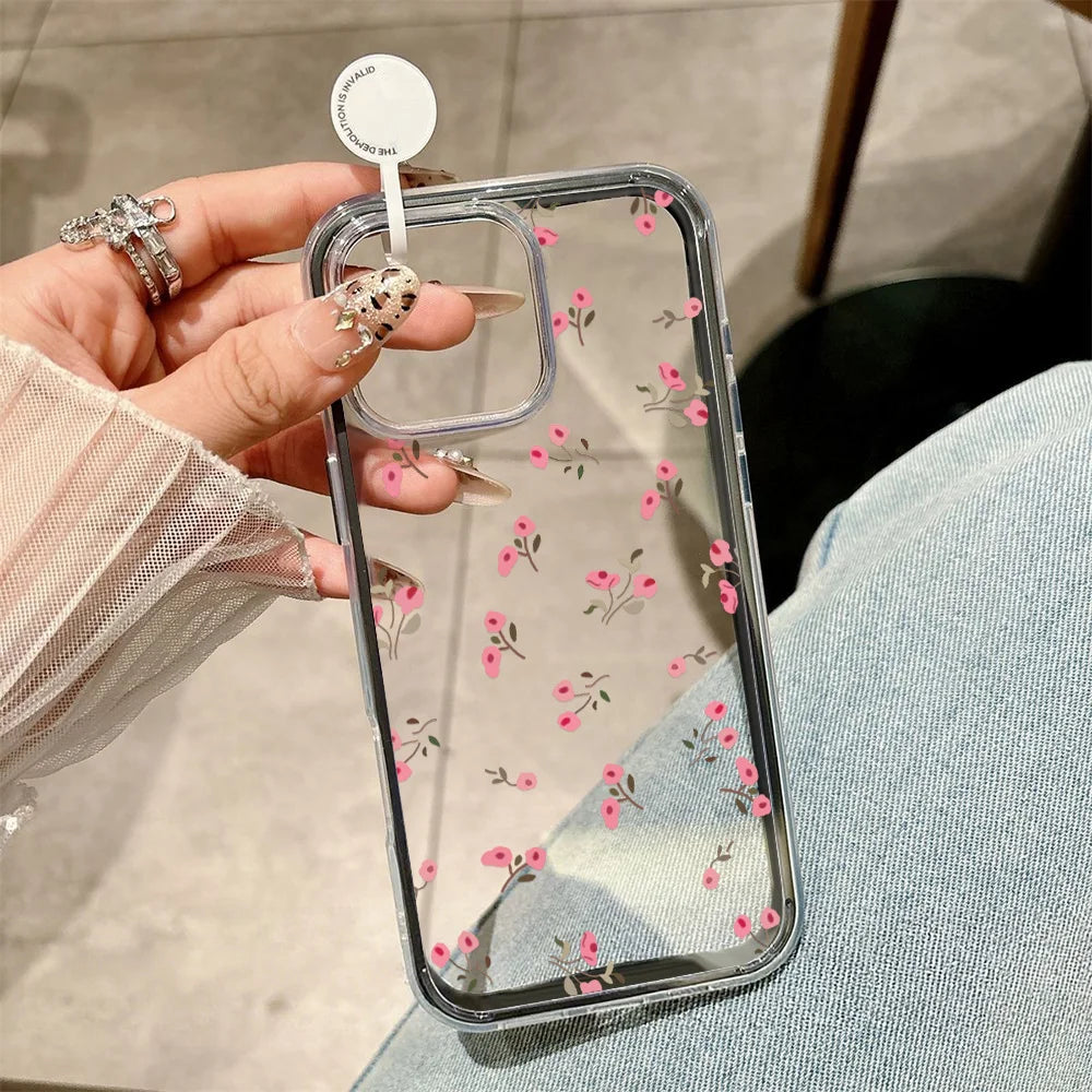 2-in-1 Candy Color Flower iPhone Case – Soft TPU Cover