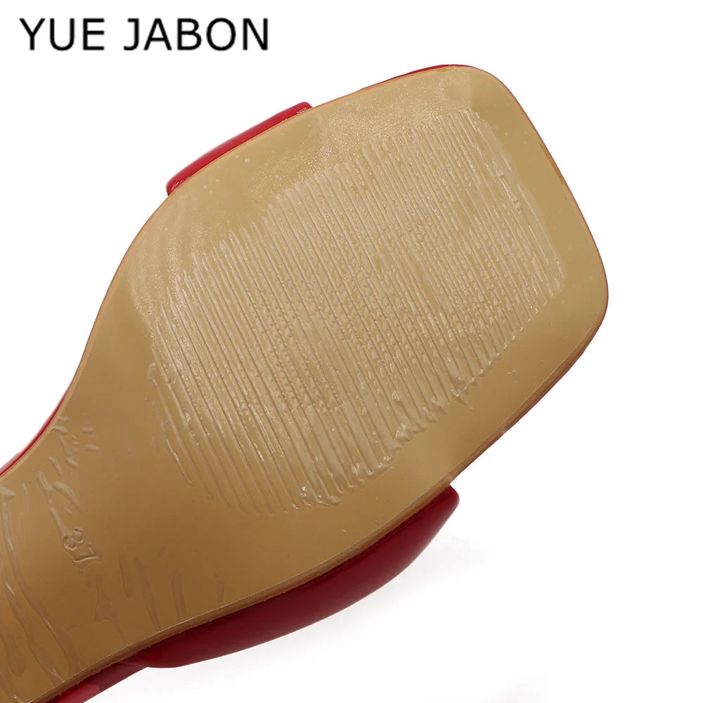 Green Silver High Heel Slippers Women Open Toe Slingback Sandals Female Pumps Square Toe Summer Simple Designer Heeled Sandals