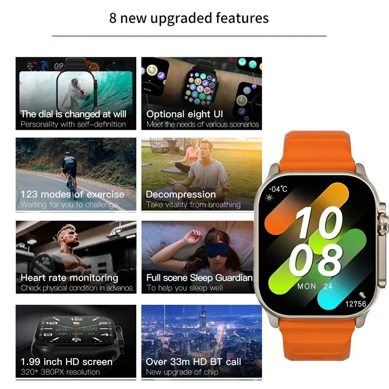 Smart Watch Bluetooth Call Function Heart Rate Monitor Sports Watch for Android IOS Men Women Message Alert Fitness Tracker