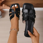 Summer Women's Slippers Lightweight Open Toe Casual Flat Sandals Comfortable Slip-On