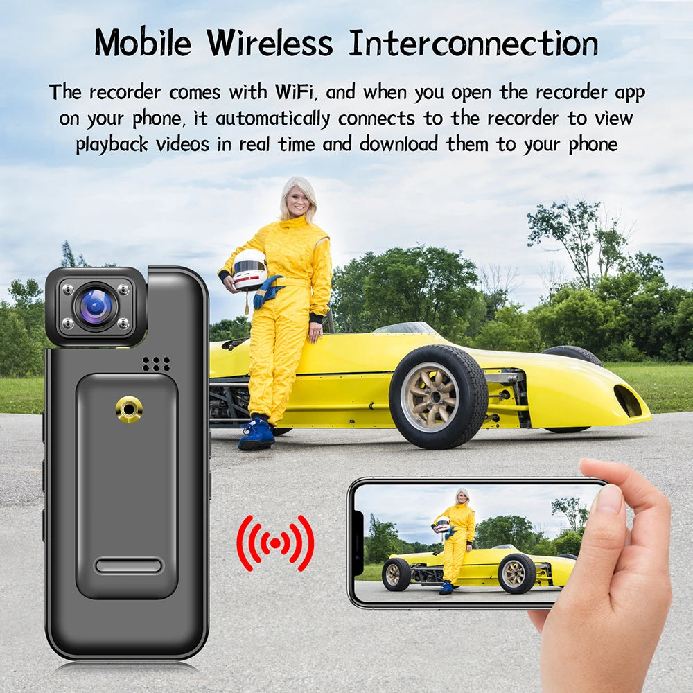 4K Ultra HD Wifi Camera Digital Video Mini Portable Handheld Law Enforcement Recorder 180° Rotatable Lens Outdoor Sports Camera