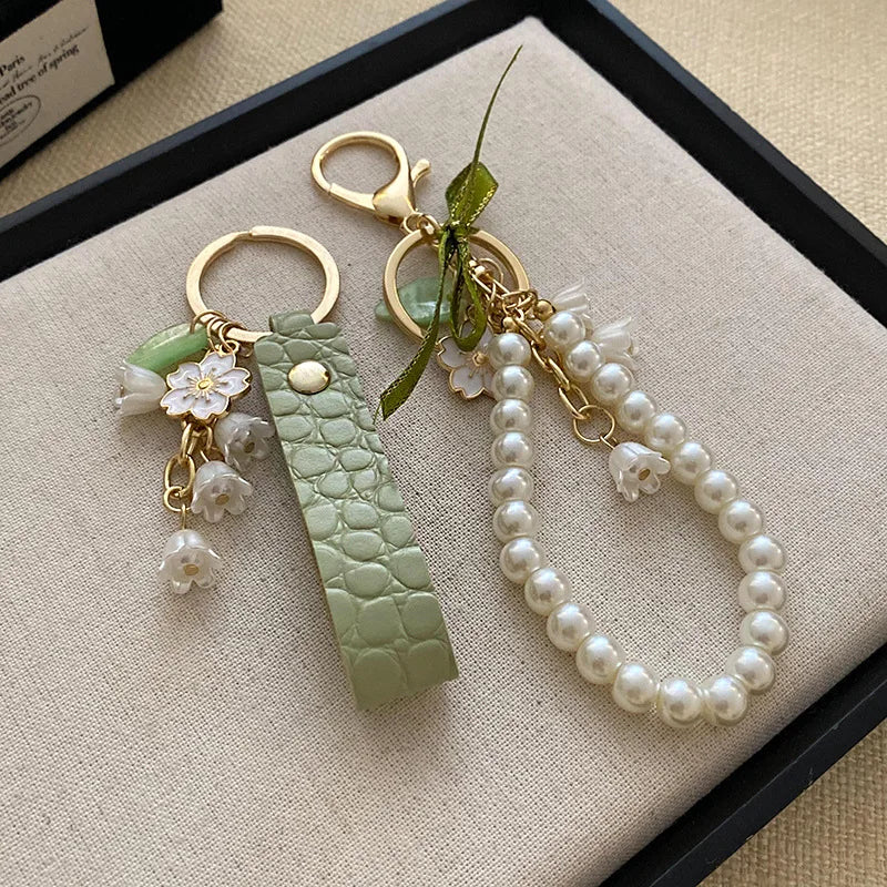 Lily of the Valley Flower Keychain for Women