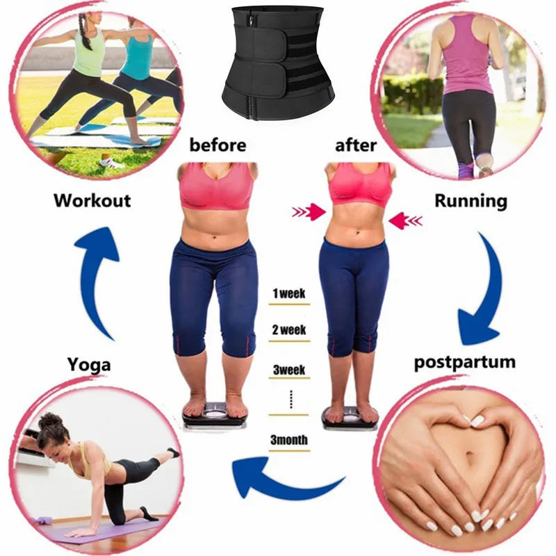 Unisex Waist Trainer Slimming Body Shaper Fitness Belt Sport Girdle Sweat Trimmer Workout Cincher Shapewear for Weight Loss Fat Burning