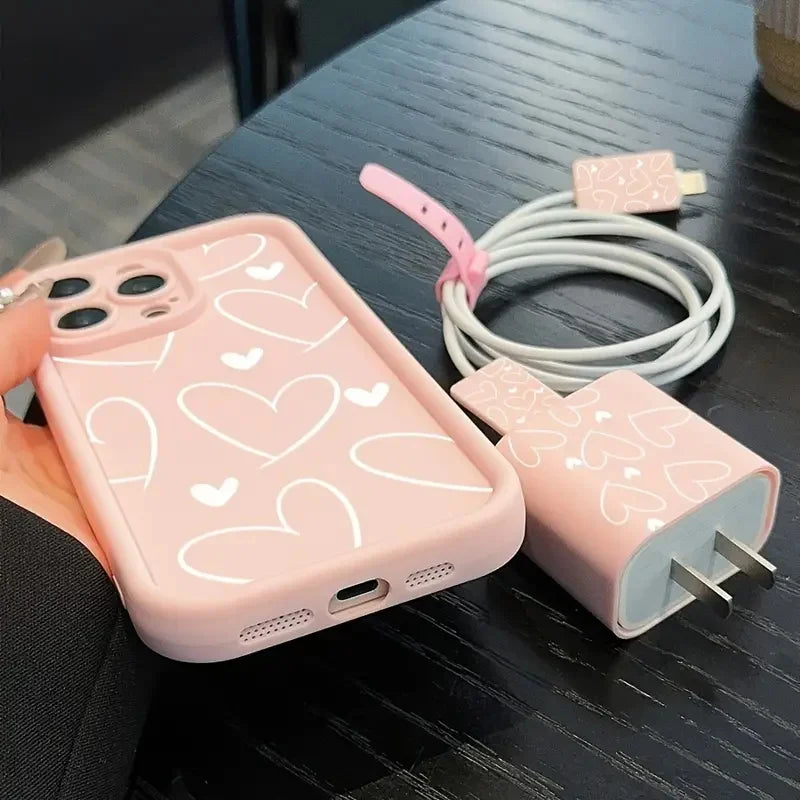 Pink Heart-Shaped Cute iPhone Case