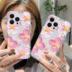 Pink Peach Flower Clear iPhone Case