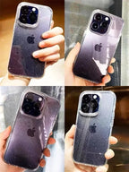Pink Glitter Bling Clear Soft Case for IPhone 17 Air 16 15 14 13 12 11 Pro Max Plus 17Pro 16Pro 16e I Phone Women Fundas Cover
