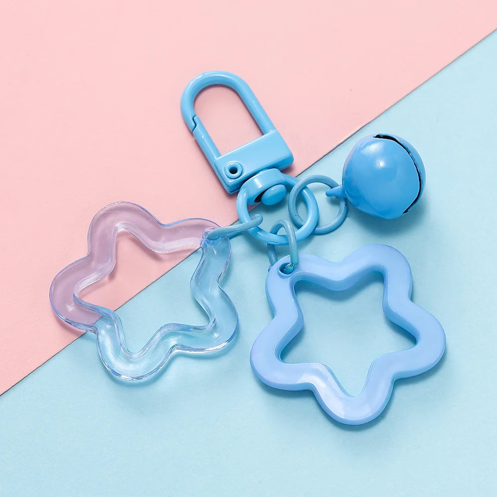 Star Charm Bell Bead Keychain Pendant