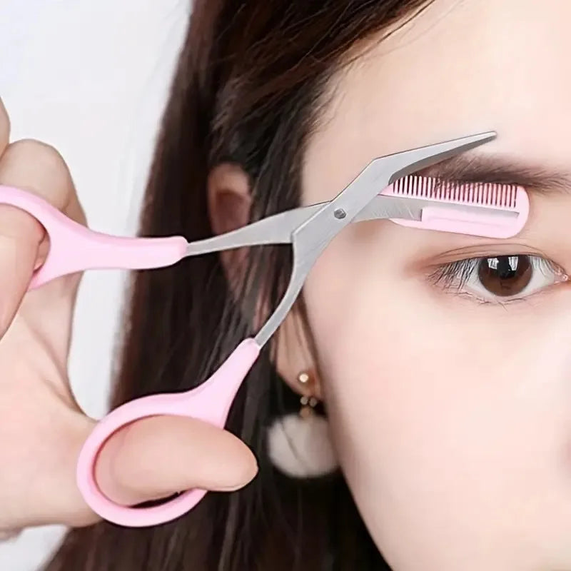 Eyebrow Trimmer Set with Razor & Scissors