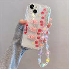 Korean 3D Bear Lanyard Clear iPhone Case