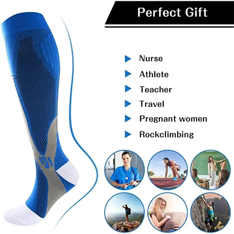 Compression Socks Running Socks Football Hiking Cycling Sports Socks Medical Blood Circulation Anti Fatigue Pregnancy Swelling
