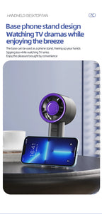 Mini Handheld Fan With Power Display 100 Wind Speeds  Personal Highspeed Fan Rechargeable Mute Handheld Fan Air Calculating Fan