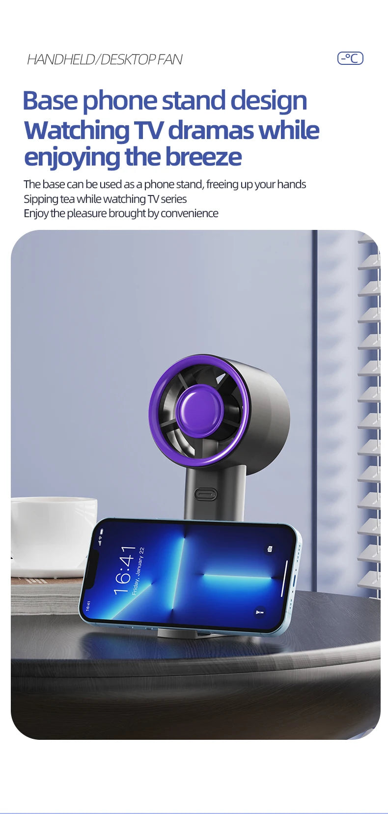 Mini Handheld Fan With Power Display 100 Wind Speeds  Personal Highspeed Fan Rechargeable Mute Handheld Fan Air Calculating Fan