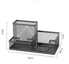 3-Compartment Mesh Desk Organizer with Pen Holder