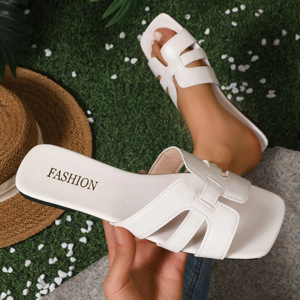 Summer Women's Slippers Lightweight Open Toe Casual Flat Sandals Comfortable Slip-On