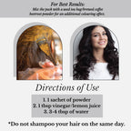 Hair Bloom Natural Jet Black Hair Color- Indigo Powder w/ Mixed Himalayan Herbs Hair Color Powder- 12 individual sachets (10 gm each)- Reusable Brush & Tray Included